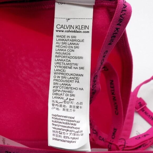 Calvin Klein Triangle Bra Lightly Lined Pink Size Large L - Picture 5 of 6